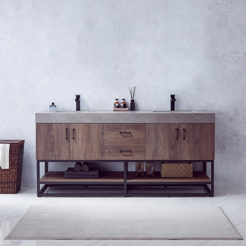 Wade Logan® Annice 72'' Freestanding Double Bathroom Vanity with